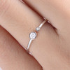 Diamond Open White Gold Ring Bezel Set Promise ring