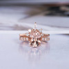 6*8 Oval Cut Morganite Wedding Ring Rose Gold