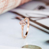 Art Deco Diamond Wedding 5mm Round Cut Morganite Ring