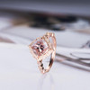 Rose Gold 7mm Cushion Cut Bridal Morganite Ring