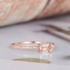 4*6mm Emerald Cut Morganite Promise Ring