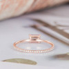 4*6mm Emerald Cut Morganite Promise Ring