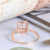 6*8mm Emerald Cut Morganite Rose Gold Wedding Ring