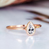 4*6mm Pear Shaped Moissanite  Wedding Ring