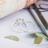 6.5mm Round Moissanite Engagement Ring Diamond Bridal Set 