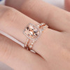 7*9mm Cushion Cut Morganite Art Deco Eternity Retro Halo Anniversary 2pcs