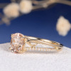 White Gold  5*7 Oval Morganite Engagement Ring Bridal Anniversary Gift 