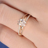 White Gold  5*7 Oval Morganite Engagement Ring Bridal Anniversary Gift 