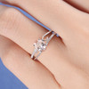 White Gold  5*7 Oval Morganite Engagement Ring Bridal Anniversary Gift 