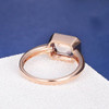 6*8 Emerald Cut Morganite Bezel Set Anniversary Solitaire  Ring