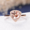 8mm Triangle  Peachy Morganite Ring Rose Gold Anniversary Solitaire