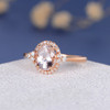 6*8mm Oval Cut Pink Morganite Ring  Anniversary Gift