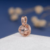 Rose Gold Necklace  8mm Peachy Morganite Pendant 