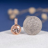 Rose Gold Necklace  8mm Peachy Morganite Pendant 