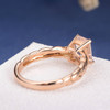 6*8 Emerald Cut  Morganite Anniversary Solitaire Knot Ring