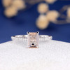 5*7 Emerald Cut  Morganite  Anniversary Solitaire  Engagement Ring