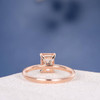 Whire Gold  5*7 Emerald Cut  Morganite  Anniversary Solitaire  Engagement Ring