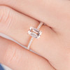 Whire Gold  5*7 Emerald Cut  Morganite  Anniversary Solitaire  Engagement Ring