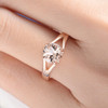 7mm Round Cut  Morganite Anniversary Solitaire Engagement Ring