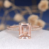 7*9 Emerald Cut  Morganite  Anniversary Solitaire  Engagement Ring