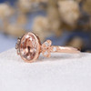Rose Gold 6*8mm Oval Cut Bezel Set Morganite  Engagement Ring