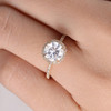 7mm Round Moissanite Diamond ellow Gold Engagement Ring