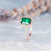 6*8mm Lab Emerald Engagement Ring Emerald Cut Wedding Ring