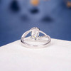 6*8mm Oval Cut Moissanite Split Shank Curved Diamond Engagement Ring