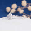 5*7mm Pear Cut Moissanite Diamond Halo Engagement Ring 