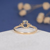 Rose Gold 5*7mm Oval Cut Aquamarine Cluster Engagement Ring