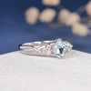 6mm Cushion Cut  Aquamarine Cluster Diamond Infinity Vine  Engagement Ring