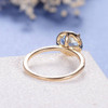 7mm Round Aquamarine Eternity Diamond Pave  Engagement Ring