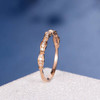 Rose Gold Unique Art Deco Diamond Antqiue Matching Band