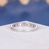 Art Deco Antique Baguette Half Eternity Diamond Wedding Ring