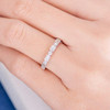 Art Deco Antique Baguette Half Eternity Diamond Wedding Ring