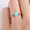  Geometric Eternity Band Solitaire Rhombus Faceted Trendy Turquoise Ring