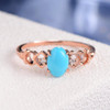 Antique Oval Cut Turquoise Art Deco Engagement Ring