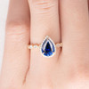 7*9mm Pear Shaped Lab Sapphire Ring Antique Engagement Ring 