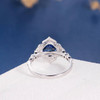 7mm Cushion Cut Lab Sapphire Art Deco Engagement Ring