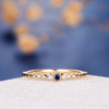 Dainty Sapphire Stacking Ring Yellow Gold Tiny Anniversary Ring