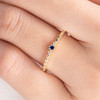 Dainty Sapphire Stacking Ring Yellow Gold Tiny Anniversary Ring