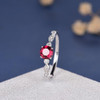 5mm Round Cut Lab Ruby Solitaire Retro Engagement Ring