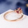 5mm Pink Tourmaline Three Stone Rubellite Wedding Ring