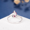 6*9mm Pear Shape Pink Tourmaline Half Eternity Engagement Ring