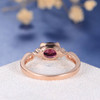 6*8mm Oval Cut  Red Stone Garnet Cluster Engagement Ring 