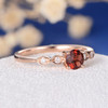 Garnet Art Deco Wedding Diamond  Dainty Engagement Ring 