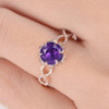 Rose Gold Amethyst Antique Diamond infinity Engagement Ring 