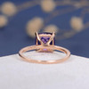 Cushion Cut Amethyst Solitaire Classic Wedding Ring 