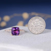 Cushion Cut Amethyst Solitaire Classic Wedding Ring 