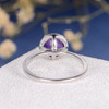 White Gold Halo Purple  Amethyst Engagement Ring